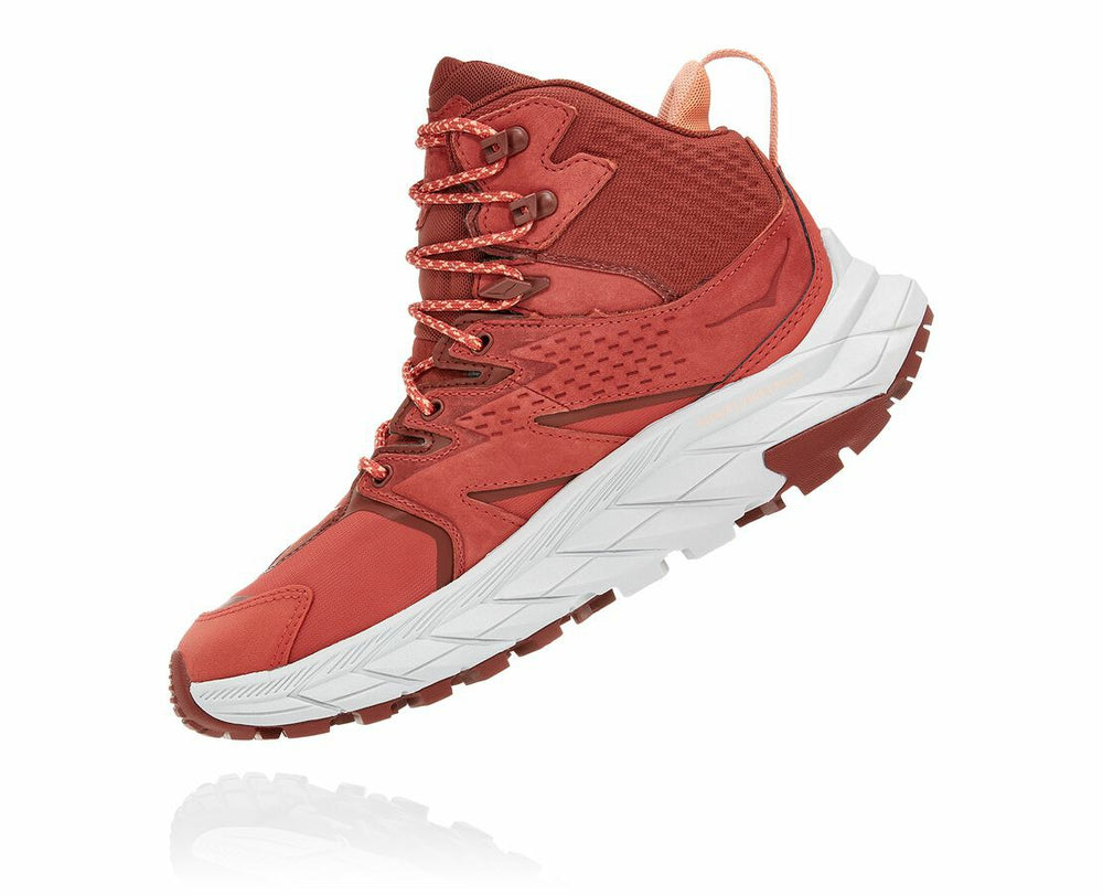 HOKA|Women's Anacapa Mid GORE-TEX Hot Sauce / Cherry Mahogany