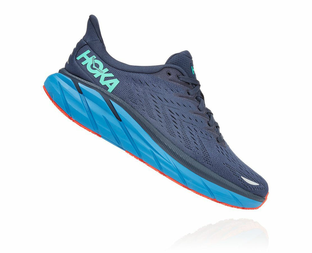 HOKA|Men's Clifton 8 Outer Space / Vallarta Blue