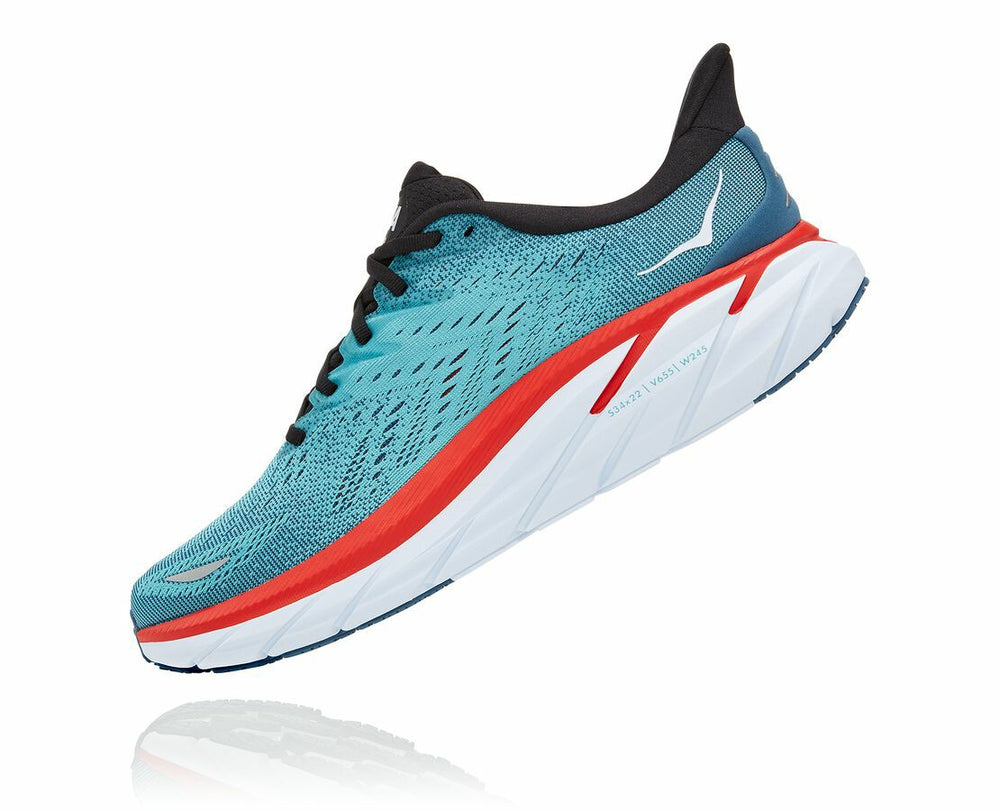 HOKA|Men's Clifton 8 Real Teal / Aquarelle