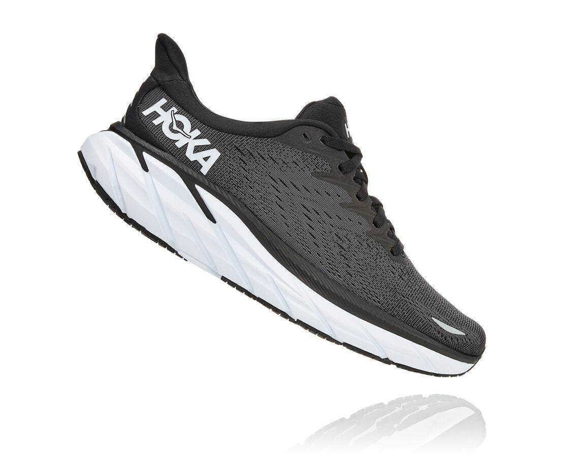 HOKA|Women's Clifton 8 Black / White