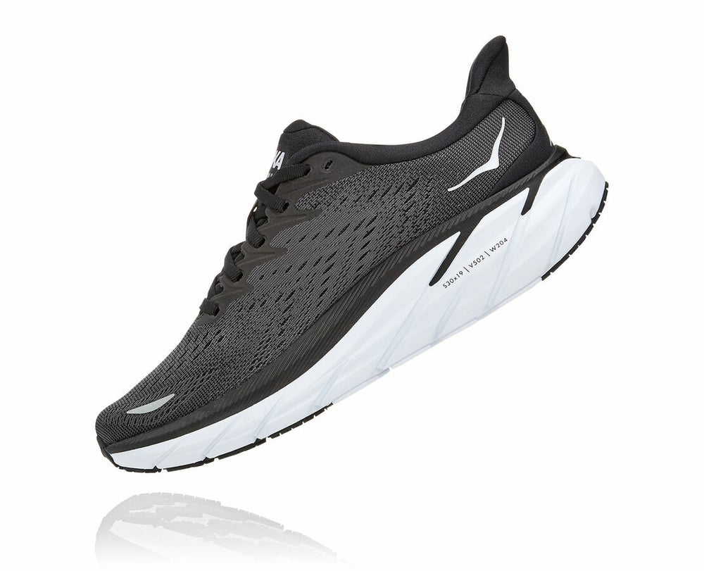 HOKA|Women's Clifton 8 Black / White