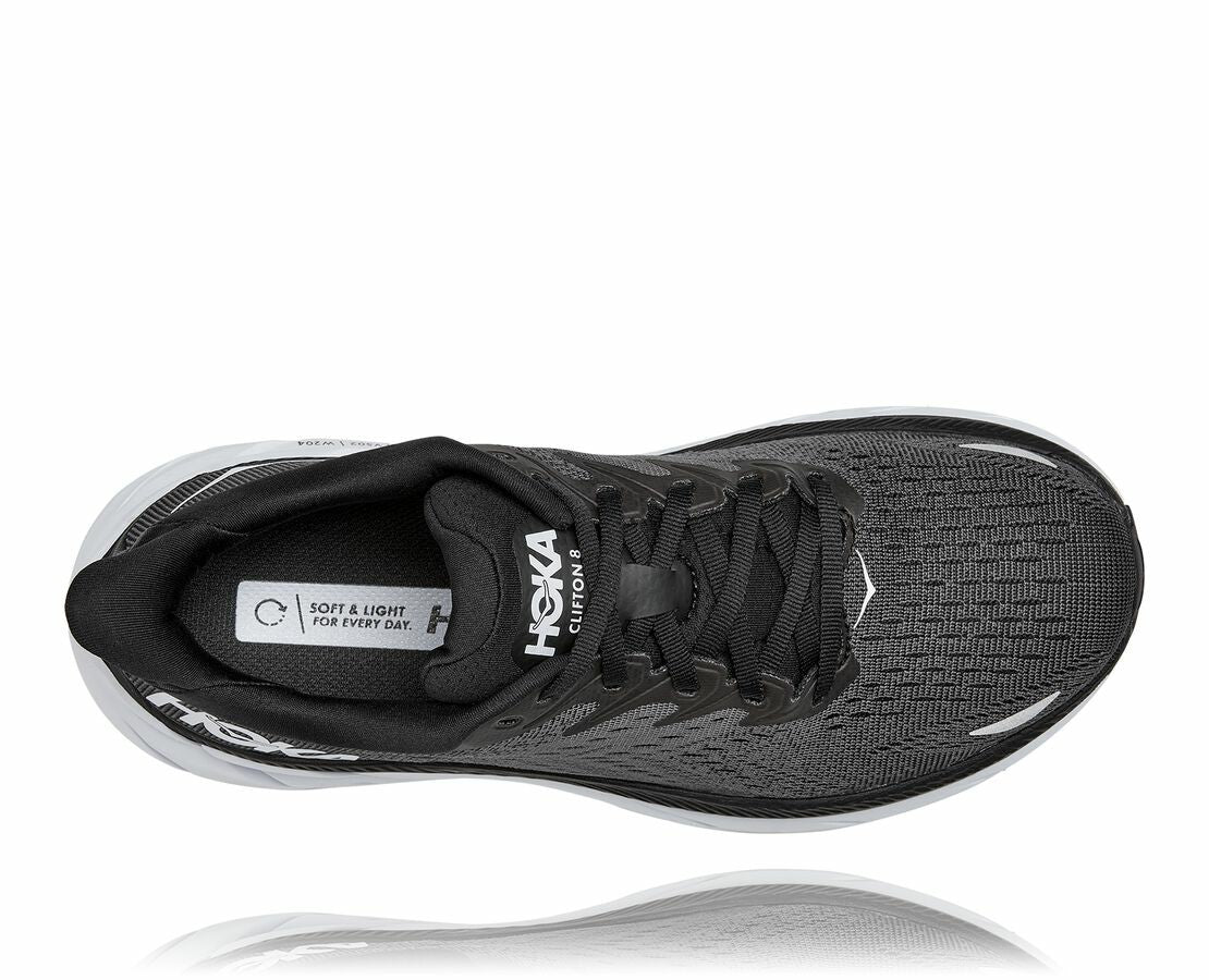 HOKA|Women's Clifton 8 Black / White