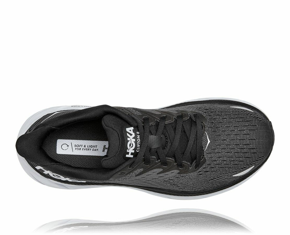 HOKA|Women's Clifton 8 Black / White