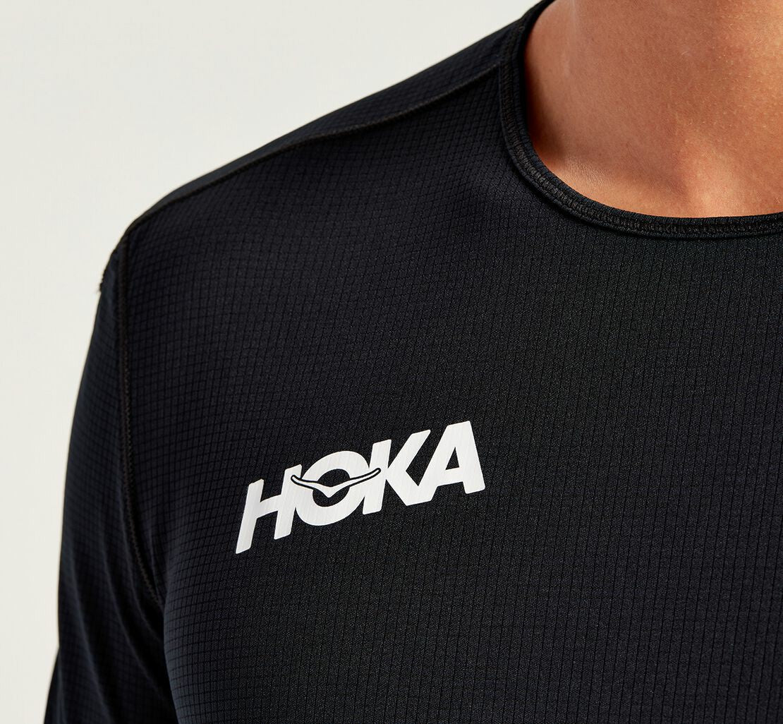 HOKA|Men's Performance Short Sleeve Black