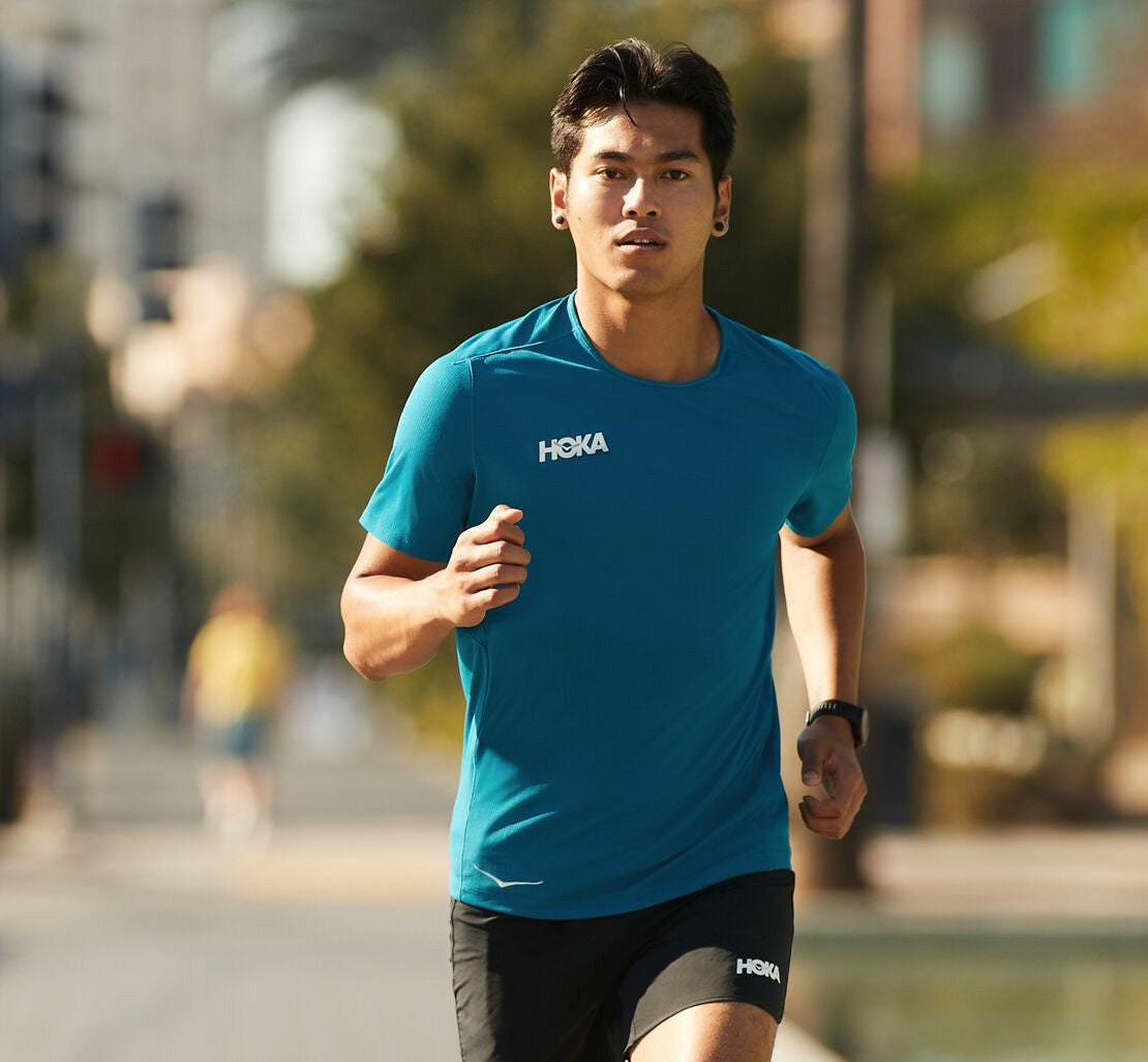 HOKA|Men's Performance Short Sleeve Moroccan Blue