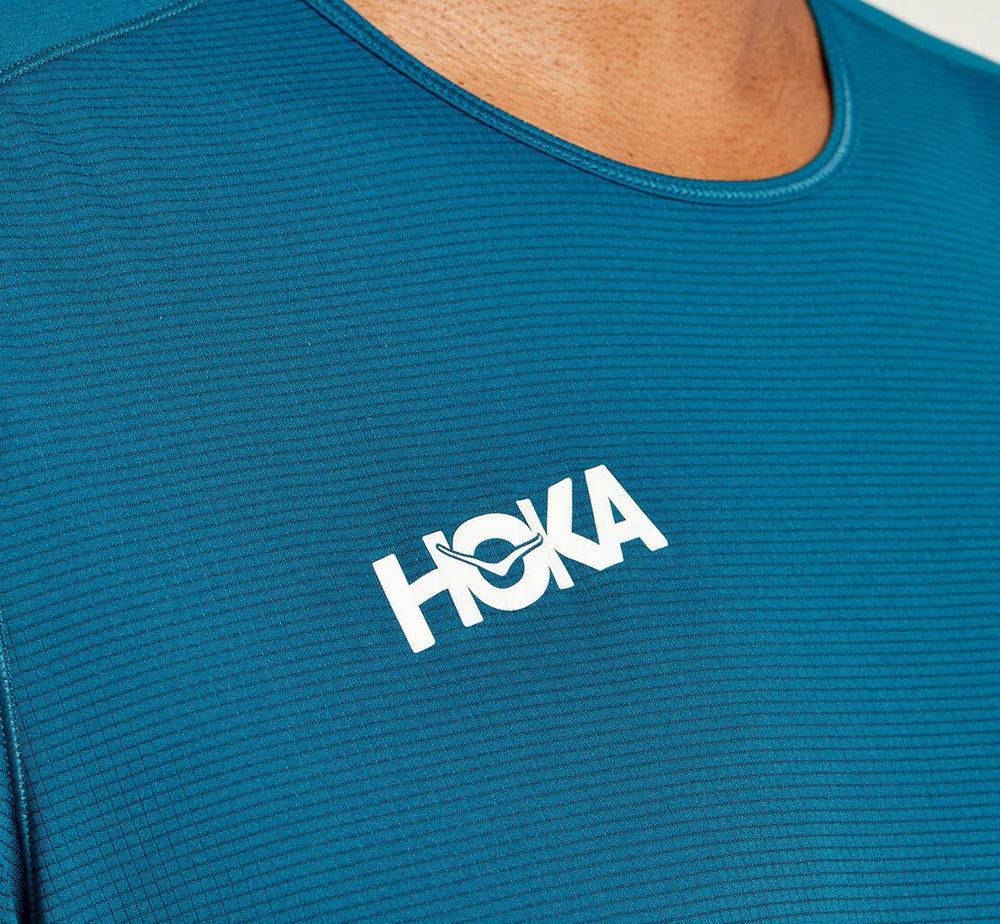 HOKA|Men's Performance Short Sleeve Moroccan Blue