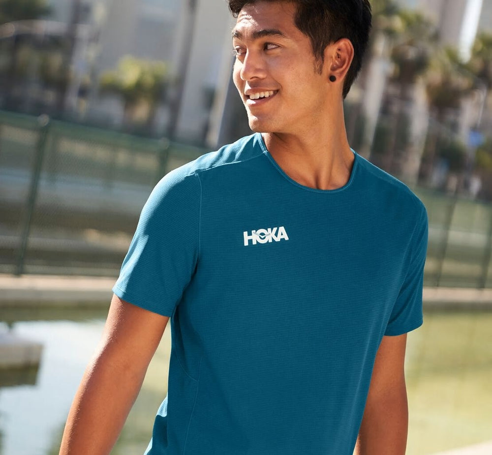 HOKA|Men's Performance Short Sleeve Moroccan Blue