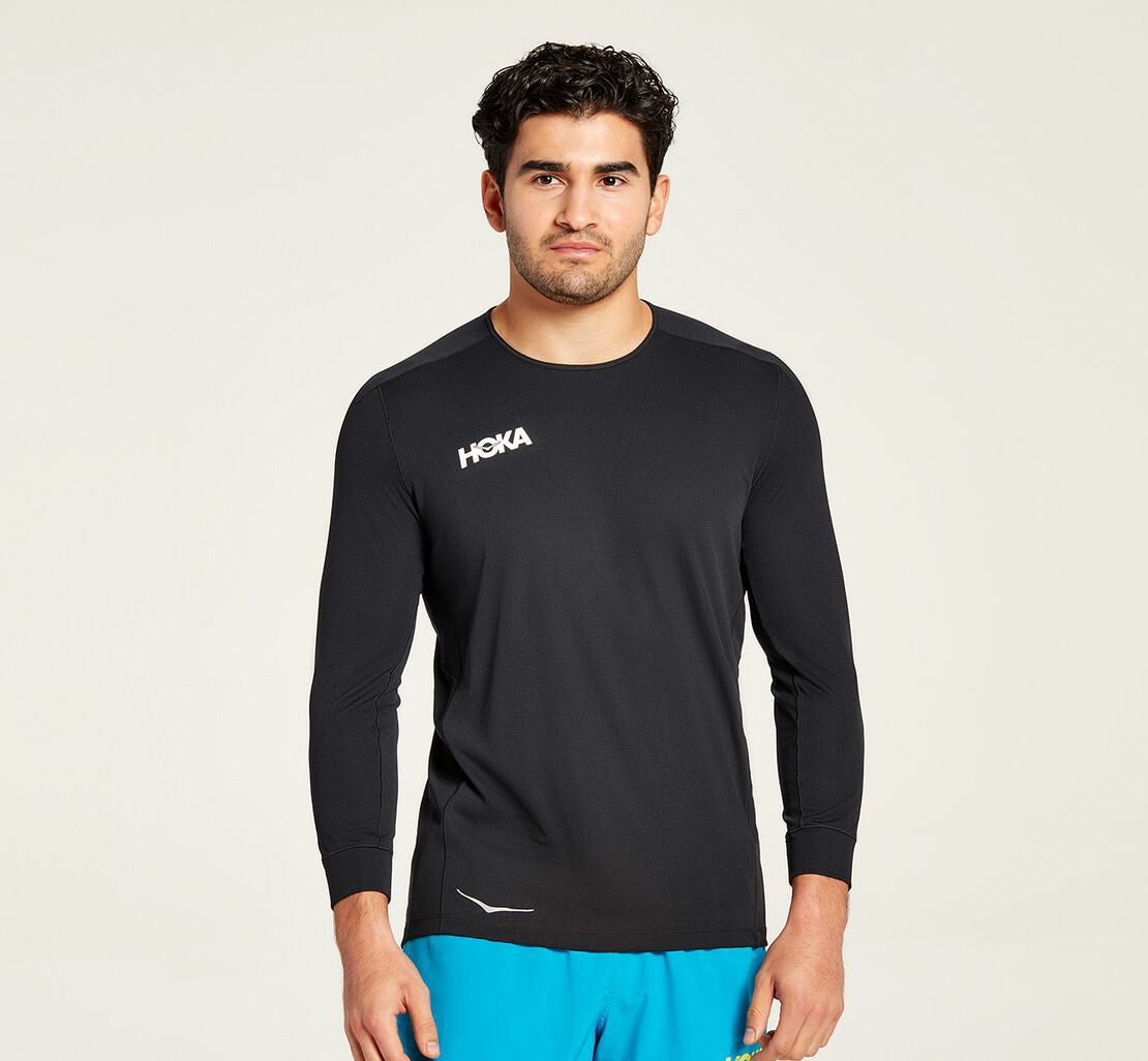 HOKA|Men's Performance 3/4 Sleeve Black