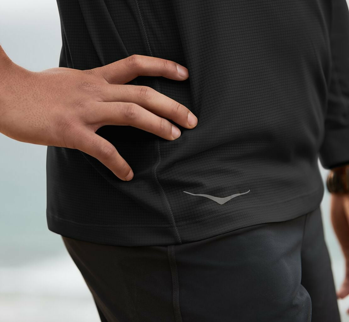 HOKA|Men's Performance 3/4 Sleeve Black