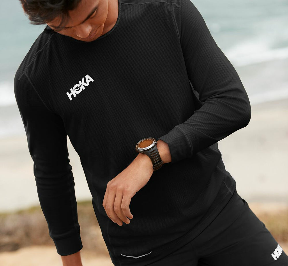 HOKA|Men's Performance 3/4 Sleeve Black