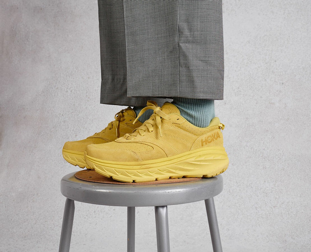 HOKA|All Gender Bondi L Suede Celery / Lima Bean