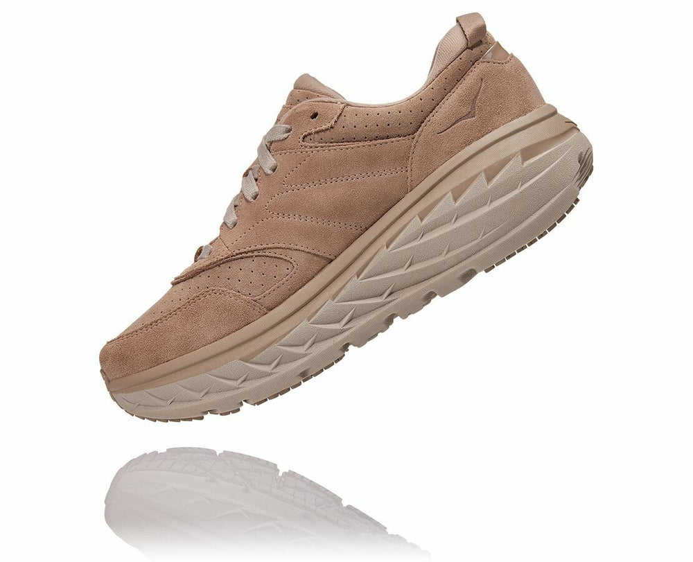 HOKA|All Gender Bondi L Suede Simply Taupe / Pumice Stone