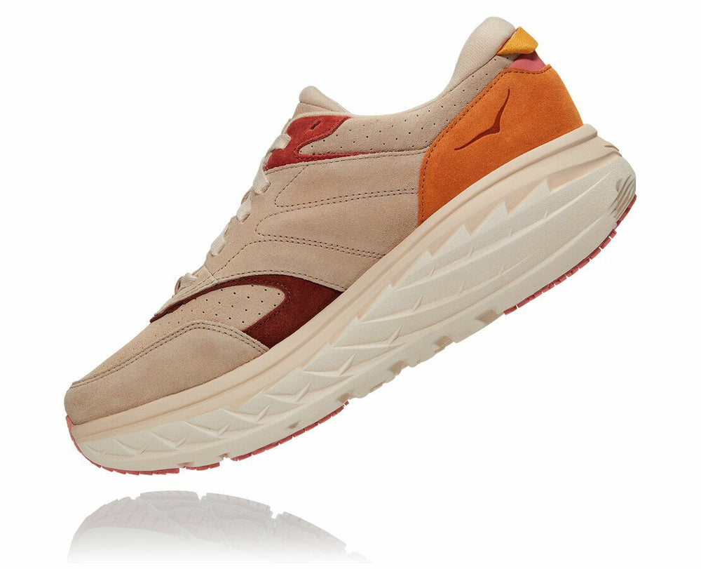HOKA|Unisex Bondi L Suede Shifting Sand / Multi