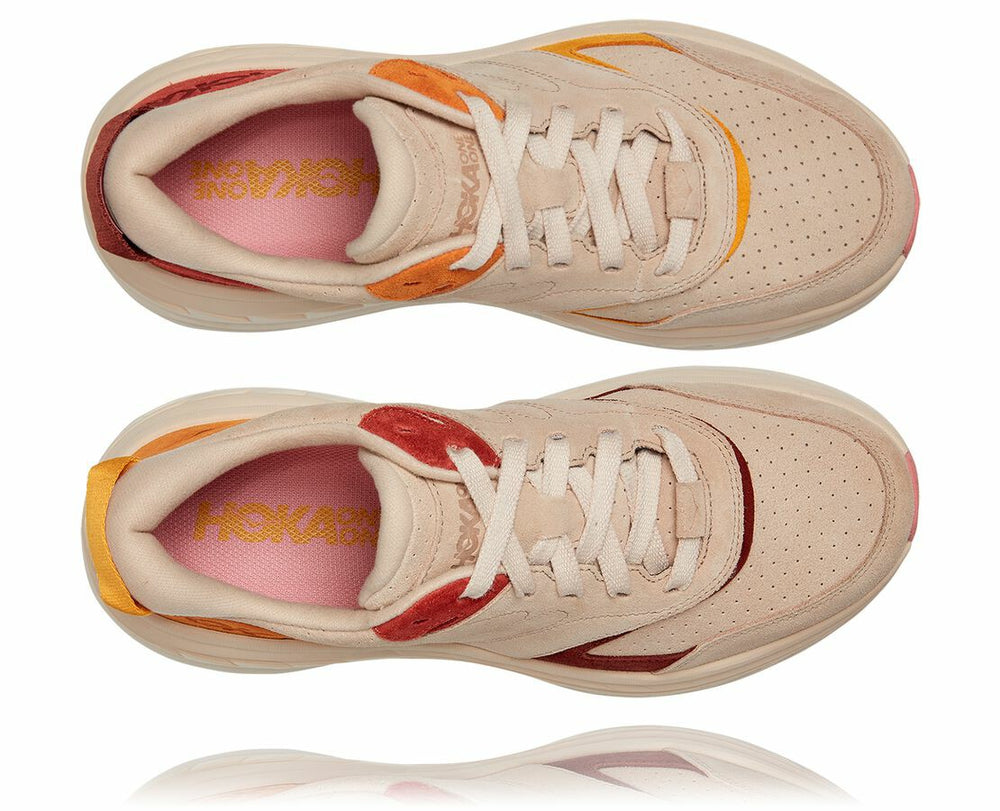 HOKA|Unisex Bondi L Suede Shifting Sand / Multi